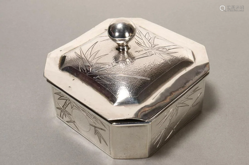 Chinese Silver Jar and Cover,