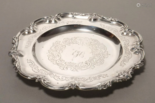 Victorian Sterling Silver Single Drinks Tray,
