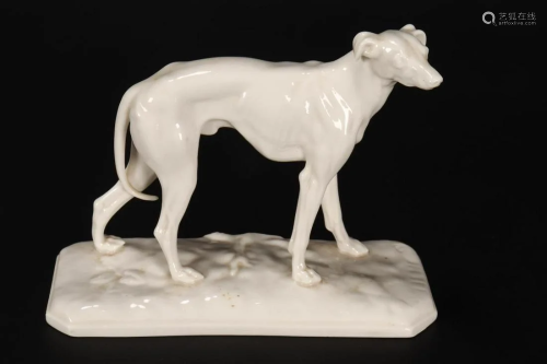 Nuremberg Porcelain Blanc de Chine Greyhound,