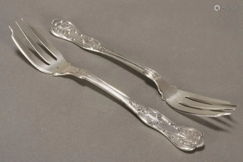 Pair of American Sterling Silver Pastry Forks,