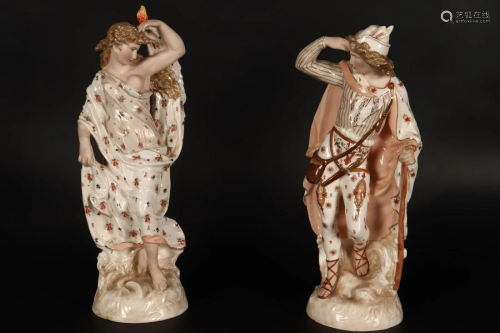 Pair of Large KPM Porcelain Figures,
