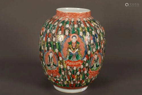 Beautiful Chinese Qing Dynasty Famille Vert Vase,