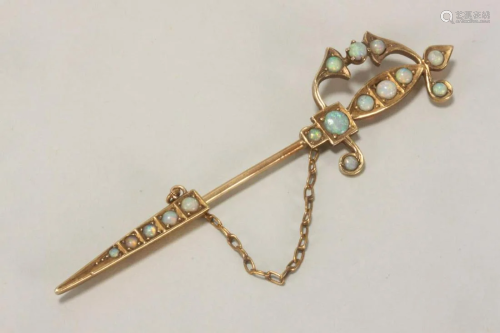 Victorian 15ct Gold and Opal Brooch,