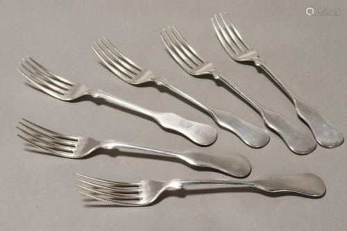 Six Austro-Hungarian Silver Forks,