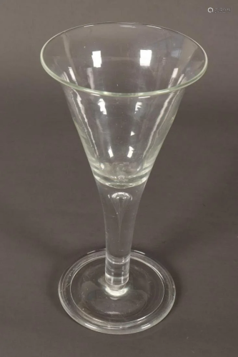 Georgian Plain Stem Wine Glass, c.1750,