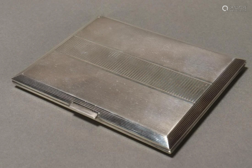 English Sterling Silver Cigarette Case,