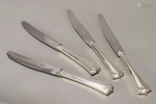 Four Austro-Hungarian Silver Handled Knives,