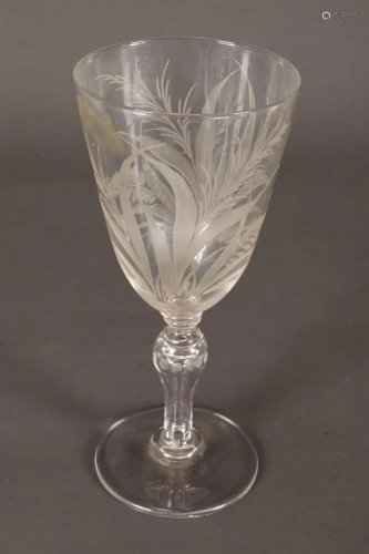 Georgian Engraved Wine Glass,