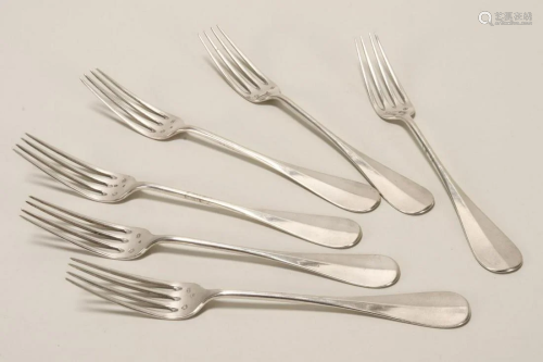 Six Austro-Hungarian Silver Forks,