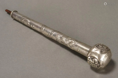 Chinese Silver Parasol Handle,