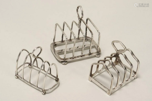 Two English Sterling Silver Toast Racks,