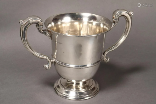 Large George V Sterling Silver Twin Handled Cup,
