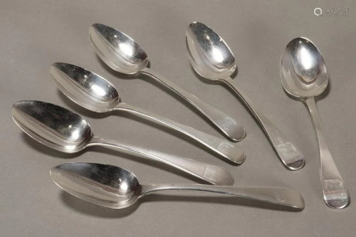 Six William IV Sterling Silver Table Spoons,