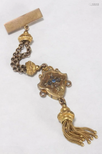 Victorian 9ct Gold Tassel Drop Brooch,