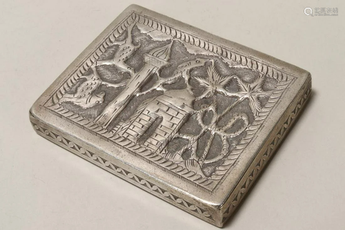 Cambodian Silver Cigarette Box,