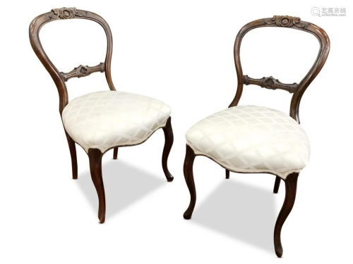 Set of Five Victorian Balloon Back Dining Chairs,