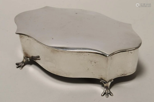 Australian Sterling Silver Jewellery Casket,