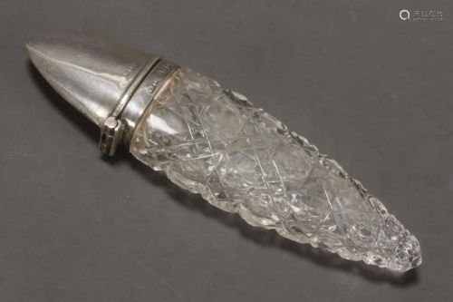 Edwardian Sterling Silver and Crystal Scent Bottle