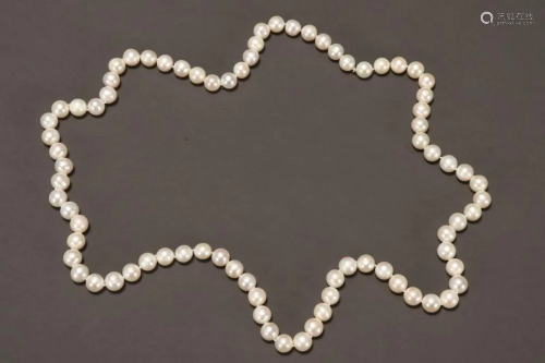 Ladies Single Strand Opera Length Pearl Necklace,