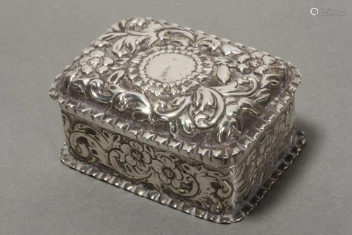 Victorian Sterling Silver Trinket Box,