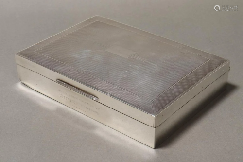 English Sterling Silver Cigarette Box,
