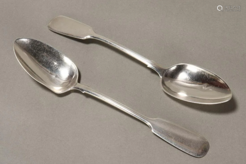 Pair of Russian Silver Table Spoons,
