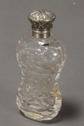 Victorian Silver and Facetted Glass Scent Bottle,
