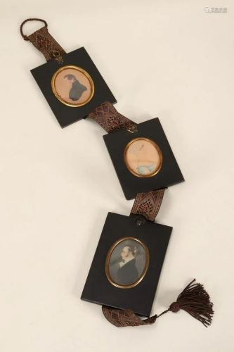 Three Mid 19th Century Framed Portraits,
