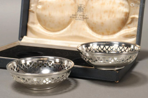 Pair of Hard Bros. Sterling Silver Pierced Dishes,