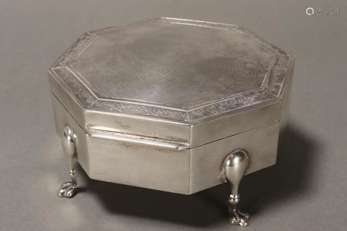 George V Sterling Silver Jewellery Box,