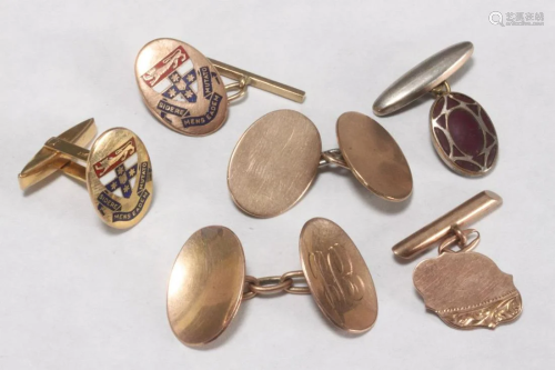 Small Quantity of Assorted Gents Gold Cufflinks,
