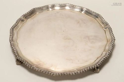 George VI Sterling Silver Footed Salver,