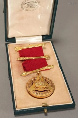 9ct Gold Masonic Presentation Medallion,