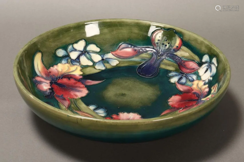 Moorcroft Iris Pattern Pottery Bowl,