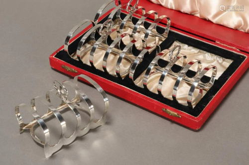 Set of Four English Sterling Silver Toast Racks,