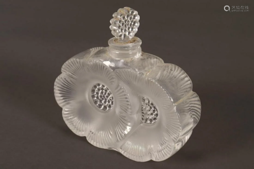 Lalique 'Deux Fleurs' Perfume Bottle and Stopper,