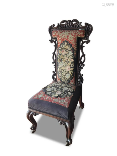 Lovely Victorian Mahogany Prayer Chair,