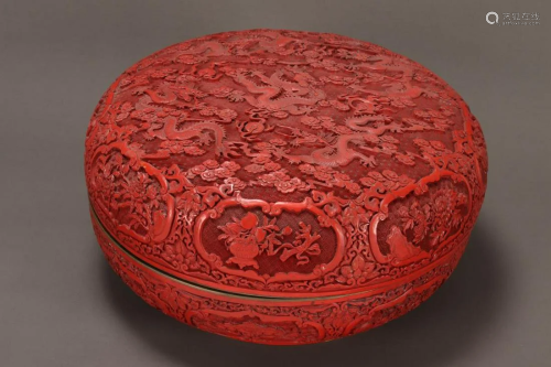 Magnificent and Large Chinese Lacquer Box & Cover,
