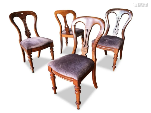 Set of Ten Victorian Balloon Back Dining Chairs,