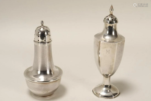 Two Sterling Silver Casters,