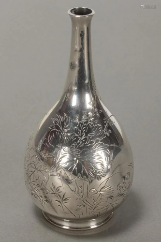 Chinese Petite Silver Vase,