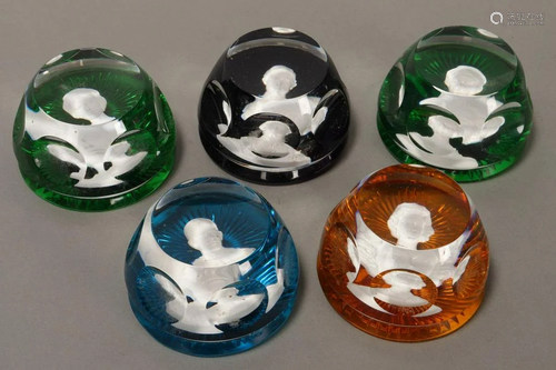 Set of Four Baccarat Glass Paper Weights,