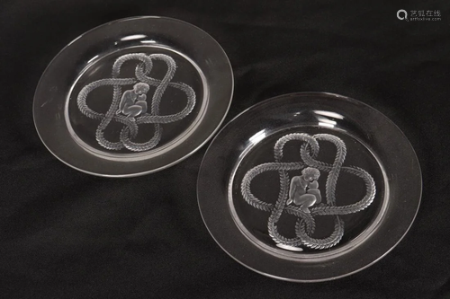 Pair of Lalique Crystal Plates,