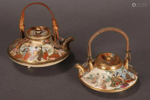 Two Satsuma Petit Teapots,