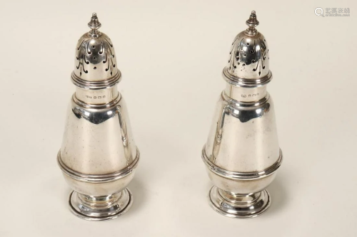 Pair of George V Sterling Silver Sugar Casters,