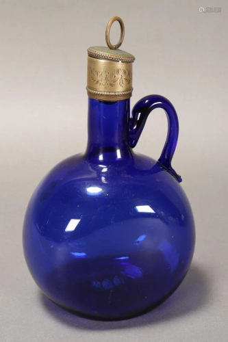 Bristol Blue Glass Flask,