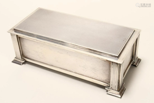 Art Deco Sterling Silver Table Cigarette Box and