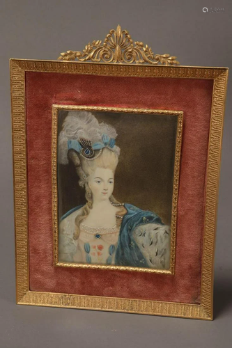 French Late 19th Century Portrait Miniature,