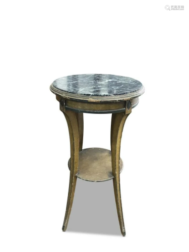 French Empire Style Marble and Giltwood Side Table