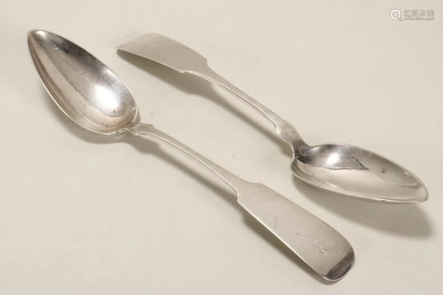 Pair of American Sterling Silver Table Spoons,